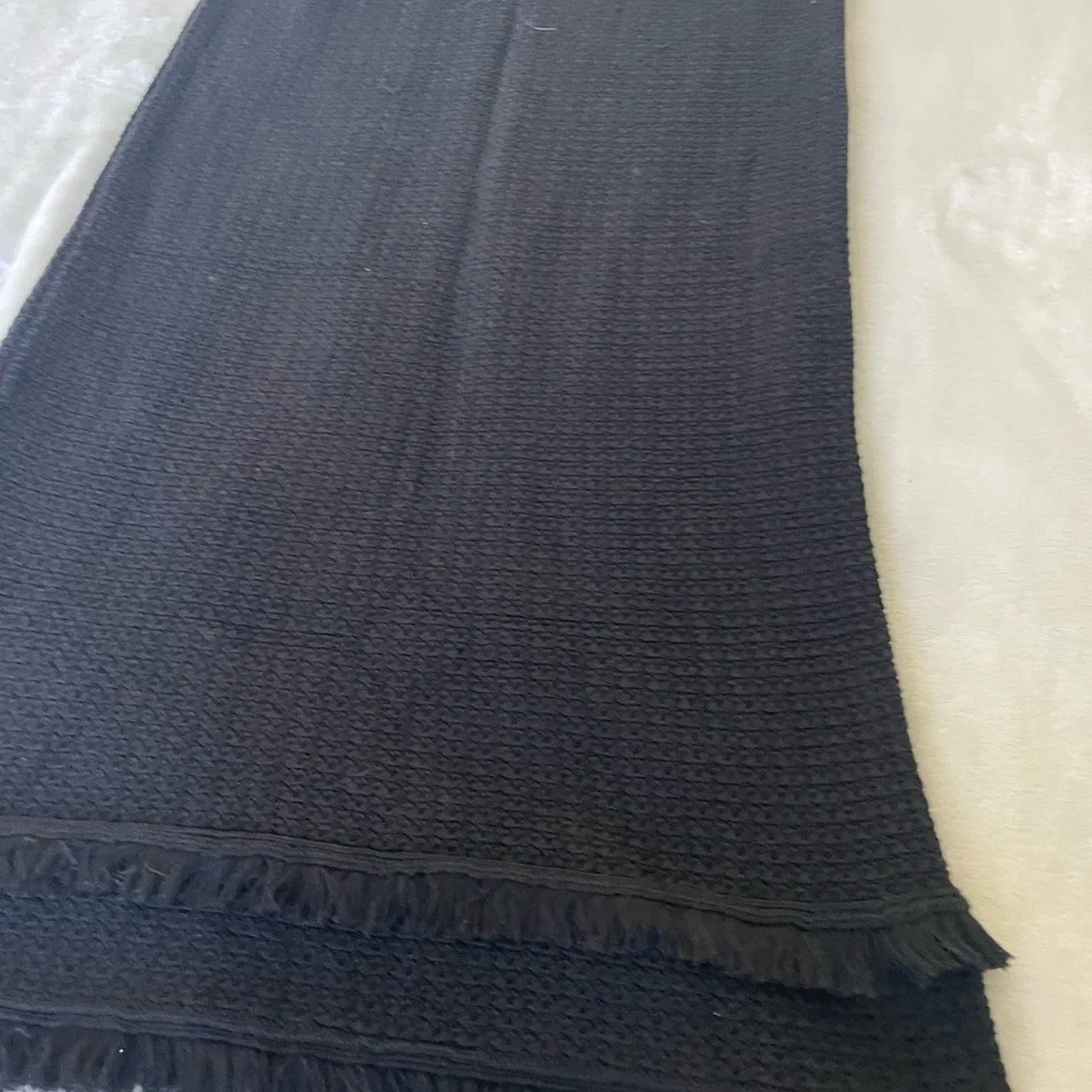 J. Crew Black Fringe Knit MIDI Dress